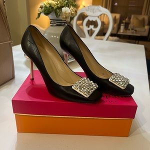 Kate Spade Black & Ivory Crystal Heels